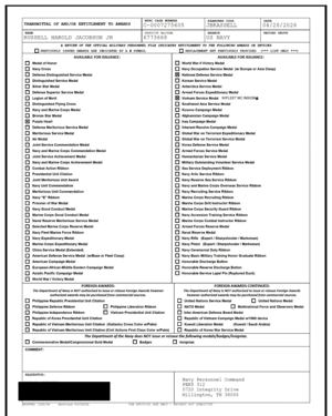 Navy awards verification (NAVPERS 1650/96)